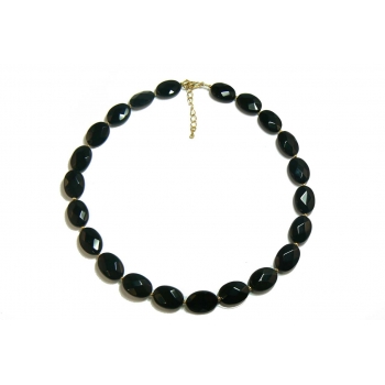 Black Faceted Jet Beaded Necklace Black Faceted Jet Beaded Necklace